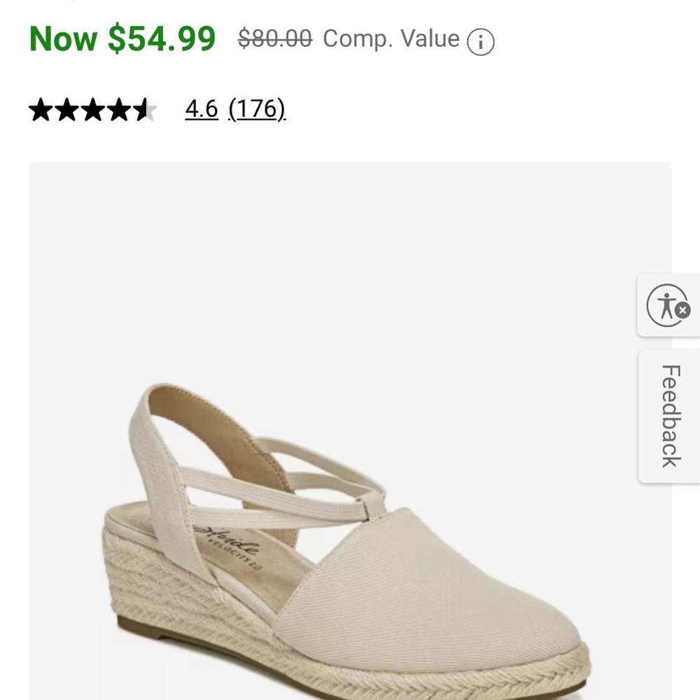 Life Stride Almond Cream Espadrille Slip-On Shoes, Katrina 2 Espadrille Wedge